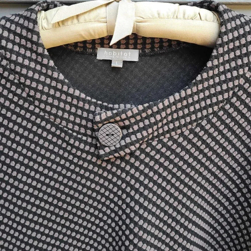 Habitat Black Gray Knit Poncho Sweater size Large
